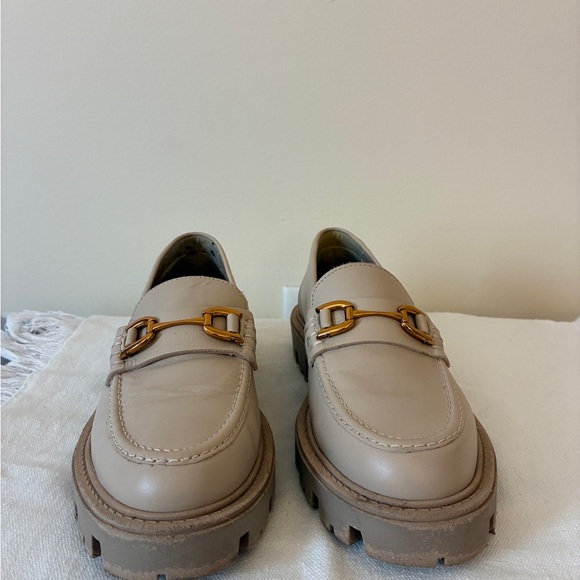 ASOS Cream Loafers with Gold Buckle - Picture 9 of 11